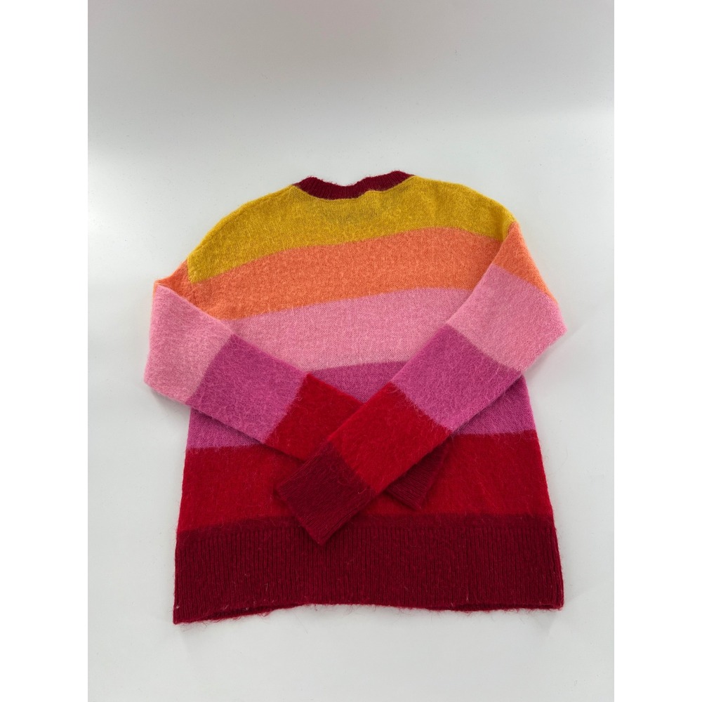 United Colors of Benetton Alpaca Blend Striped Crewneck Sweater Dopamine - Picture 2 of 8